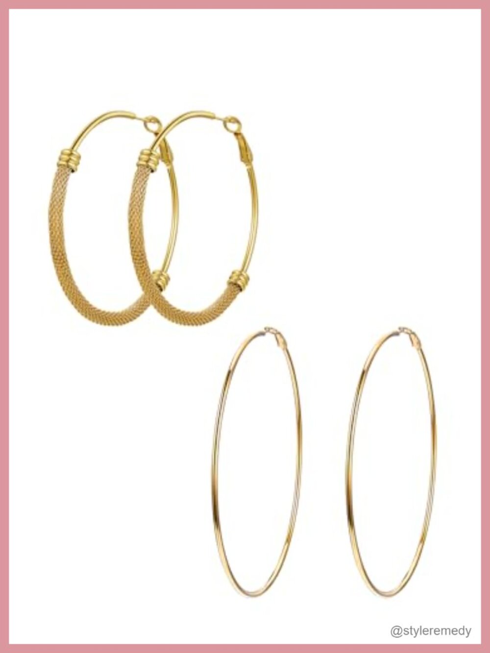 14k Gold Plated Chunky Hoop Earrings Hypoallergenic Click Top